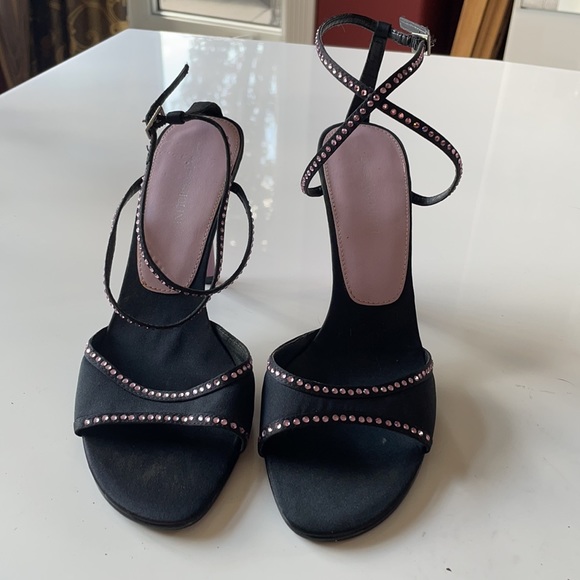 Enzo Angiolini Size 8 Black/Pink Rhinestones Heel - Picture 2 of 2